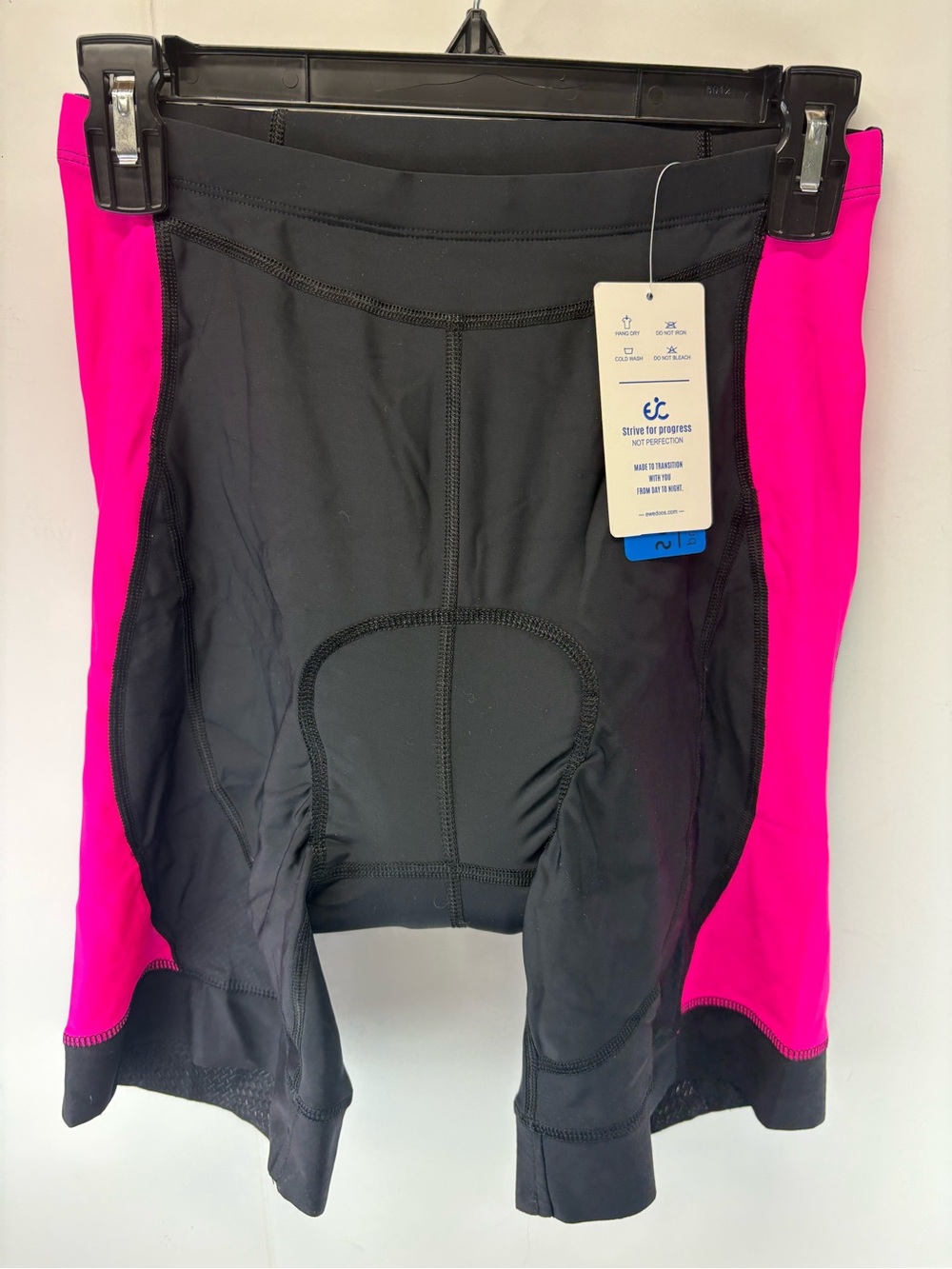 Ewedoos Padded Cycling Bike Shorts Black Pink Womens Large